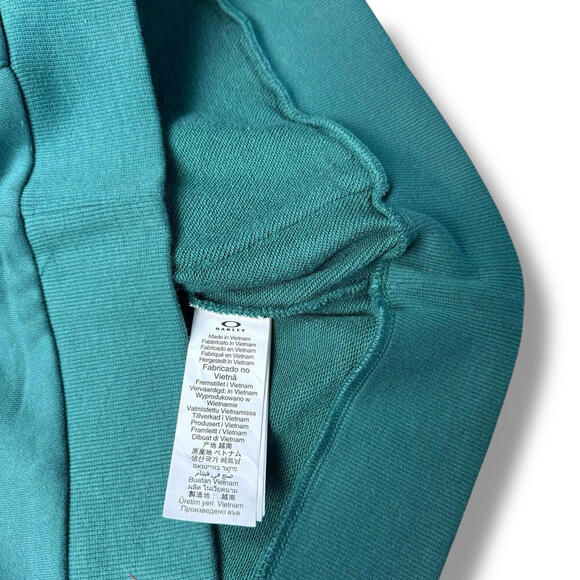 Oakley Factory Pilot Hoodie Teal Green Pullover Size M Regular Fit Fleece Casual - Picture 6 of 9